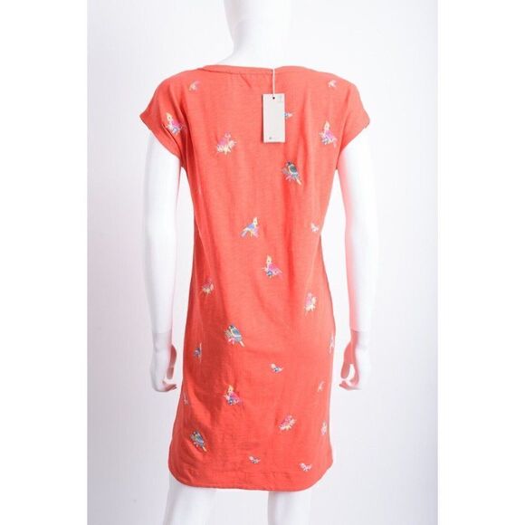 Boden Womens Parrot Embroidered Dress Shift Polly Cotton UK 6 US 2 Red NWT - Picture 5 of 6
